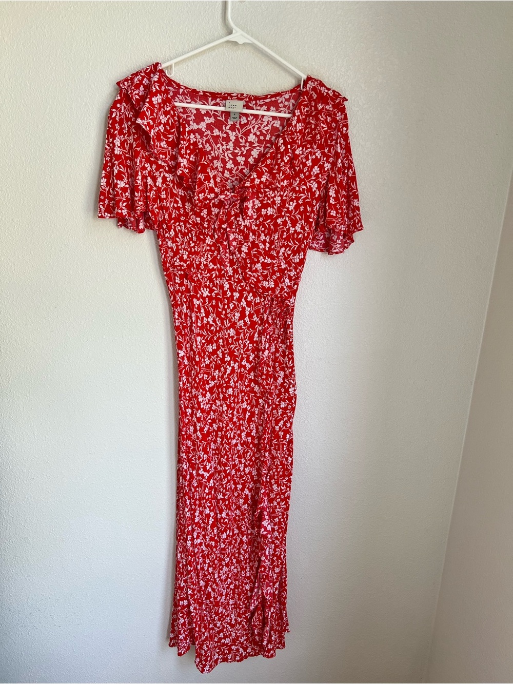 a new day Red Floral Maxi Dress with White Print